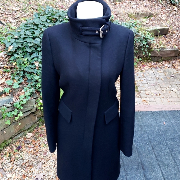 Zara Trafaluc Wool Coat. Black Womens Medium - Picture 9 of 11